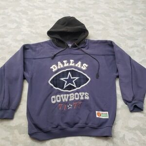 VTG‎ Dallas Cowboys Sweatshirt Mens Medium Blue Mirage Hoodie Embroidered NFL